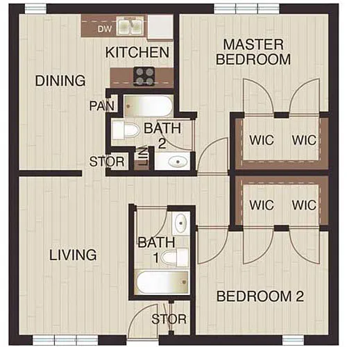 Floor plan Two Beds