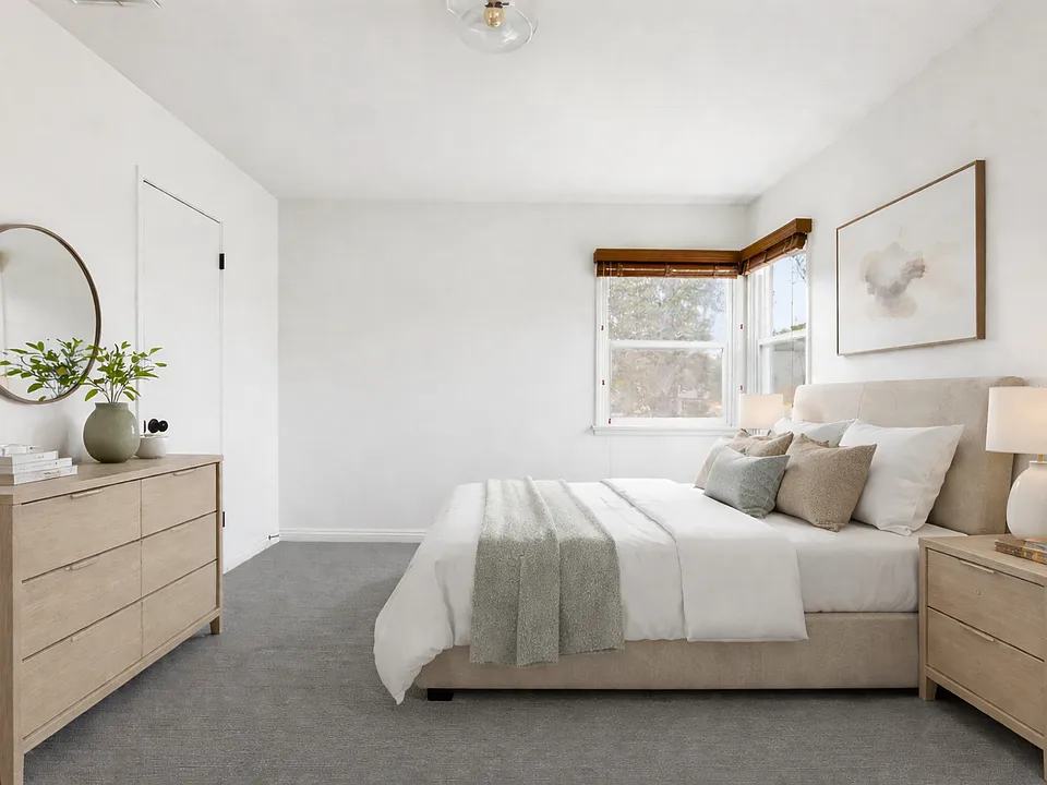 Virtually staged bedroom