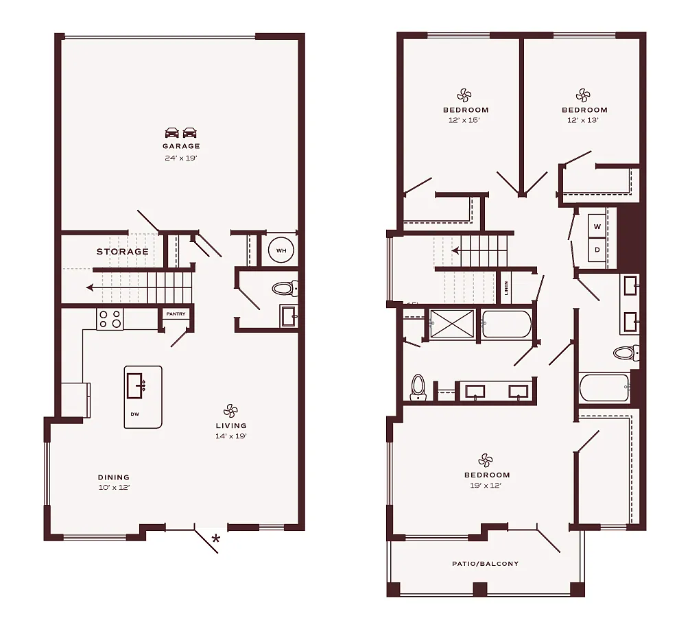 Floor plan Carlyle Townhome w/Garage