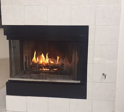 Custom Tiled fireplace