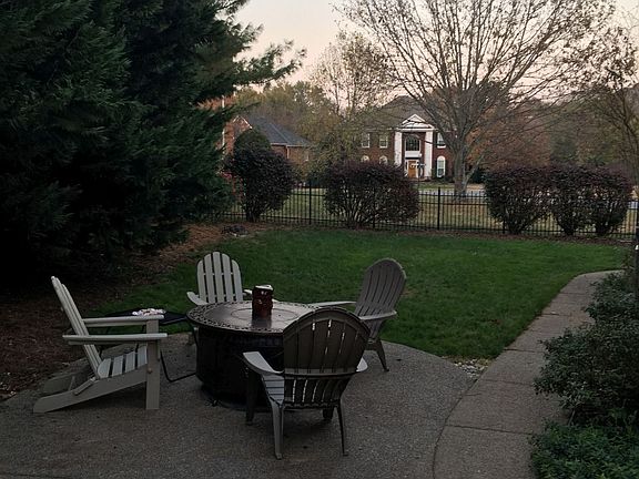 Large patio with firepit