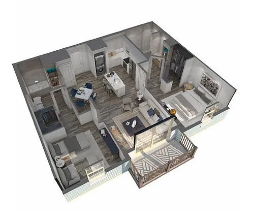 Floor plan Hillsboro - 2 Bed, 2 Bath