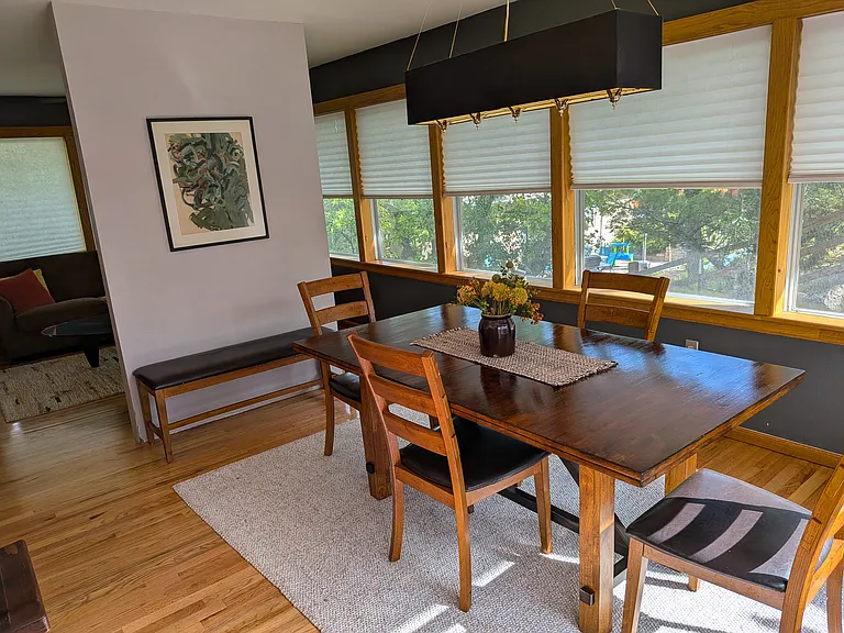 Dining Room is located next to Kitchen and patio