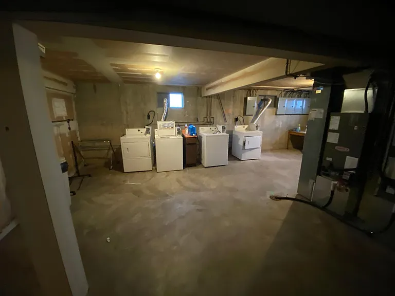 Laundry in clean basement