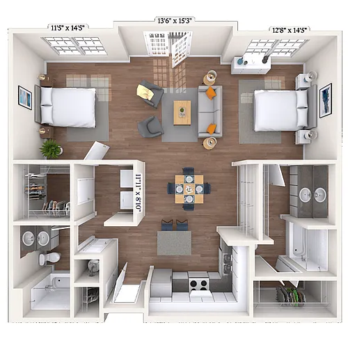 Floor plan Loft 0x2 1211-1234 SF