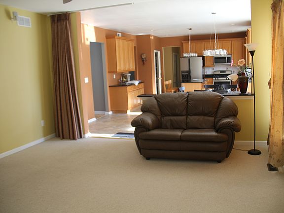 Family room and kitchen