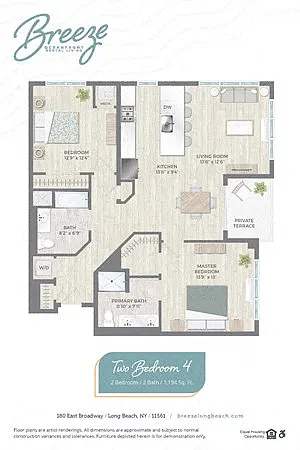Floor plan B4- Two Bedroom