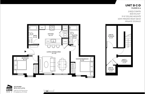 Floor plan Two Bedroom Two Bath