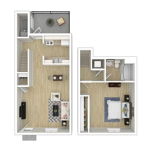 Floor plan 1 BR - White Finish