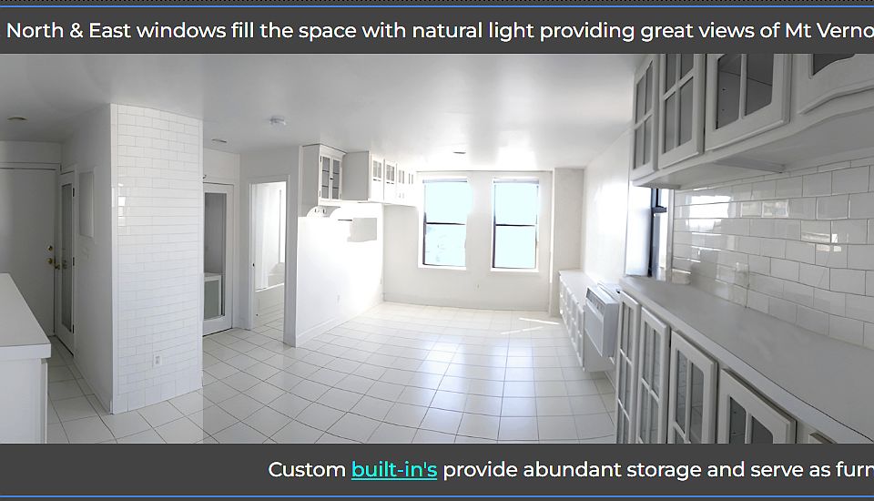 FLOODED with NATURAL LIGHT
VIEWS of Mt Vernon
BUILT-INs as Furniture