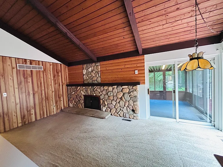 Fireplace room and dining area