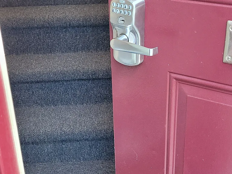 Side entrance into building/digital lock