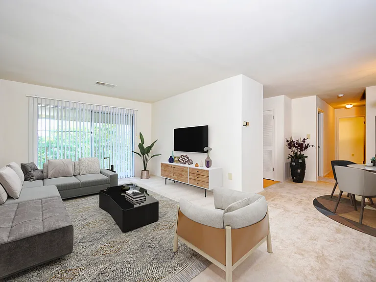 Living and dining room area