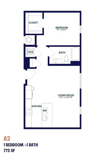 Floor plan Nita One Bedroom A2