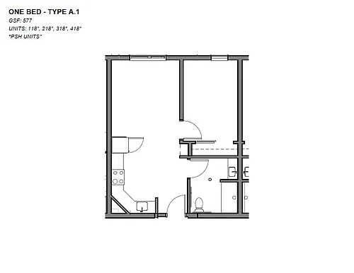 Floor plan One-Bedroom