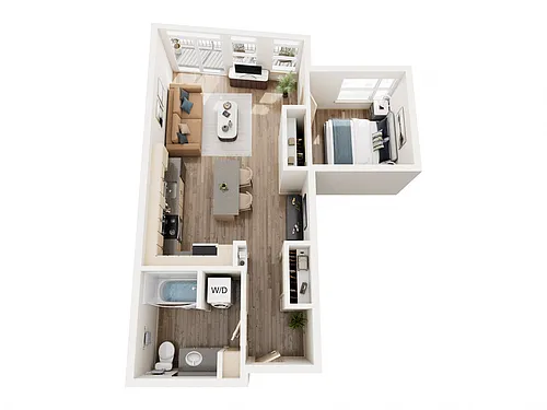 Floor plan One Bedroom - 653 Sq. Ft