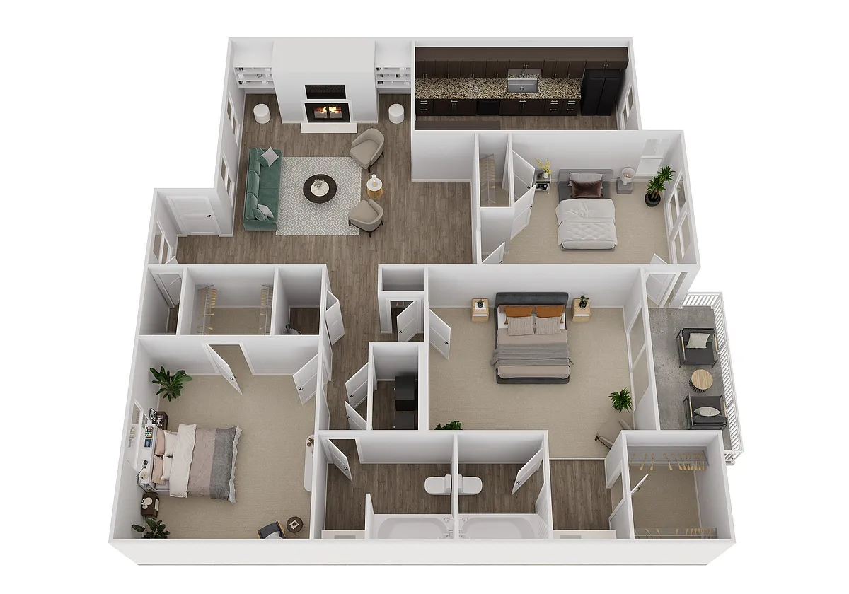 Floor plan 3ARE - 3 Bedroom - Elite