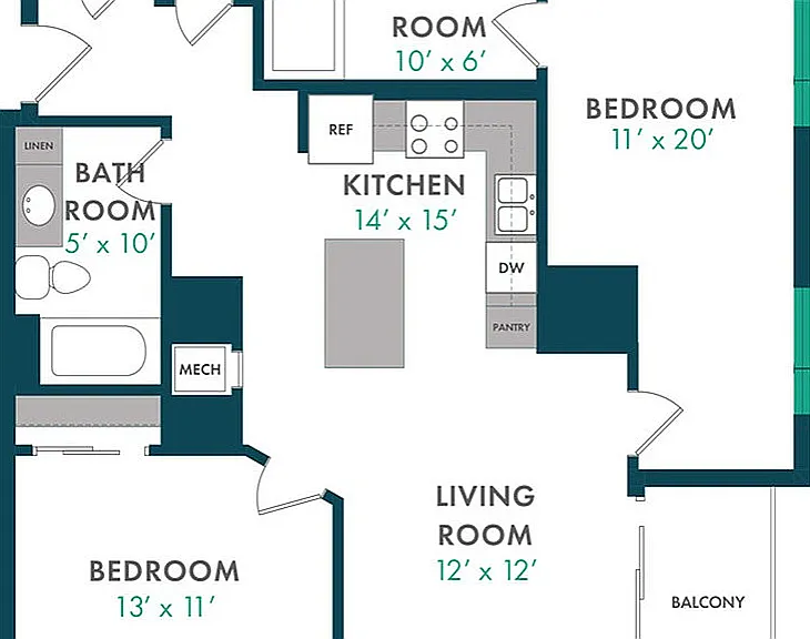 Floor Plan R | Domain | Apartments in Madison, WI Floor Plan R | Domain | Apartments in Madison, WI
