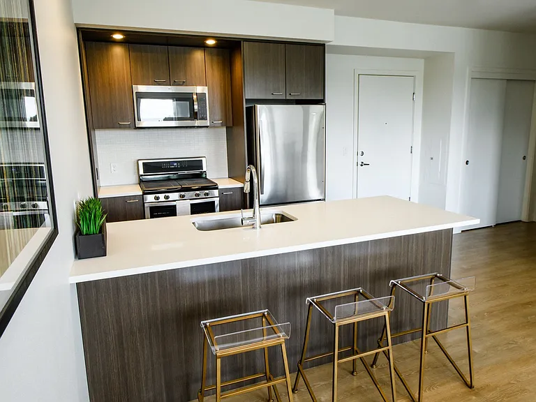 Quartz countertops? Got 'em. Moody under-cabinet lighting? Totally.