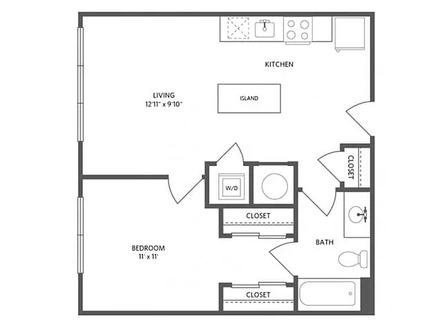 Floor plan A16 - One Bedroom