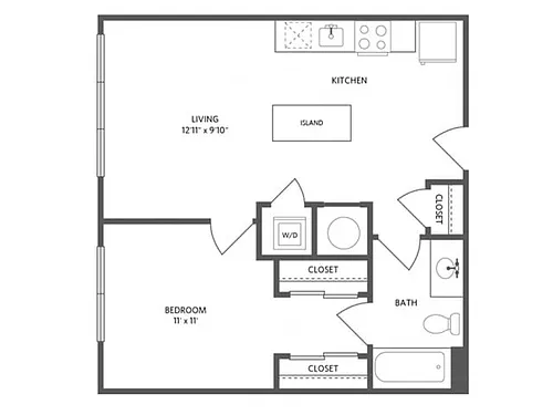 Floor plan A16 - One Bedroom