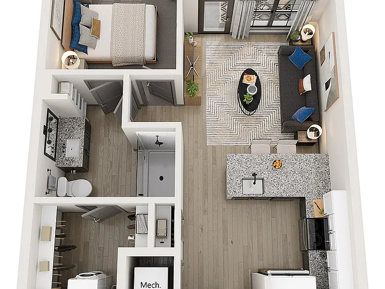 Explore this cozy urban apartment designed for modern living. Explore this cozy urban apartment designed for modern living.