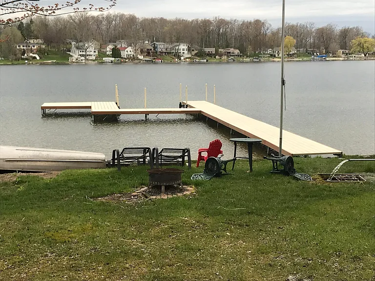 Dock will be in the water in the fall and spring.