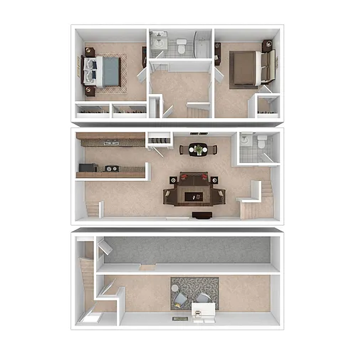 Floor plan 2 Bedroom 1.5 Bath 1104sf