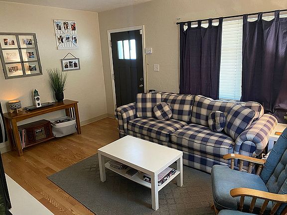 Front door into living room.