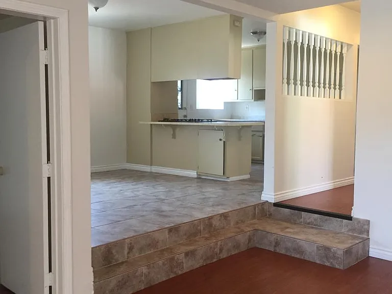 View of kitchen from living room