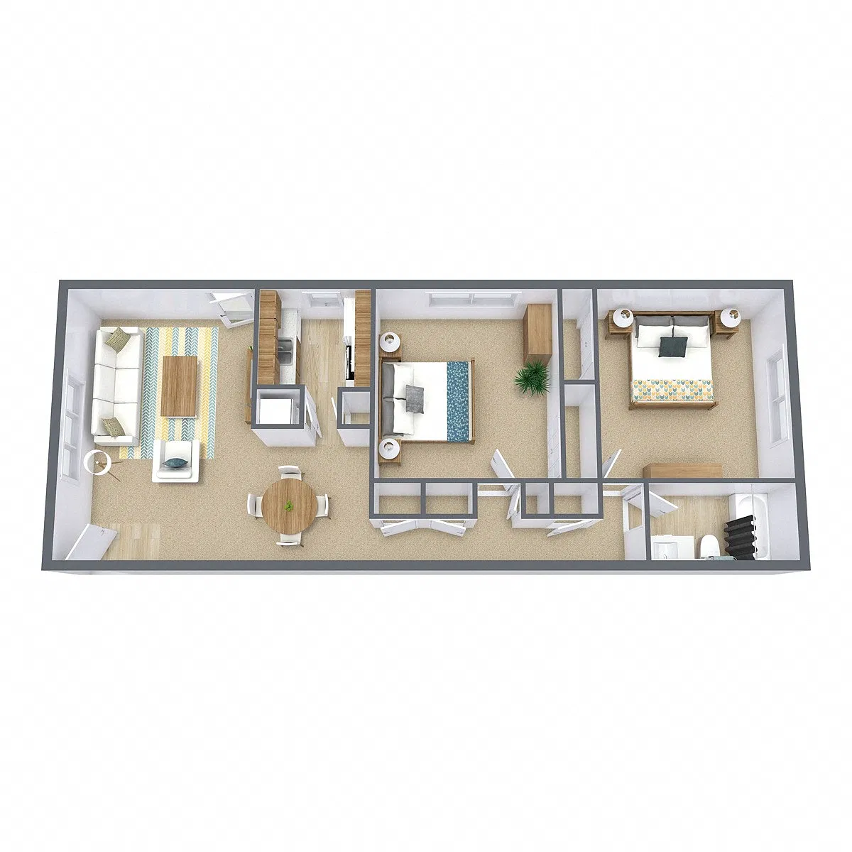 Floor plan Two Bedroom 21A