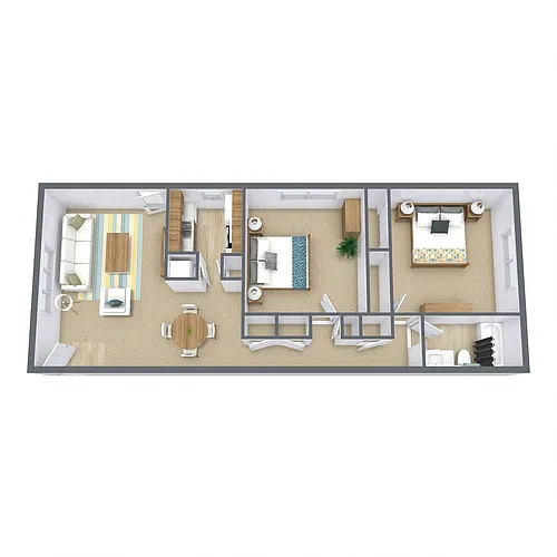 Floor plan Two Bedroom 21A