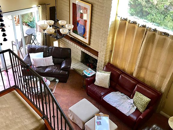 Looking down on living room