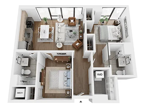 Floor plan 2 Bedroom Junior A