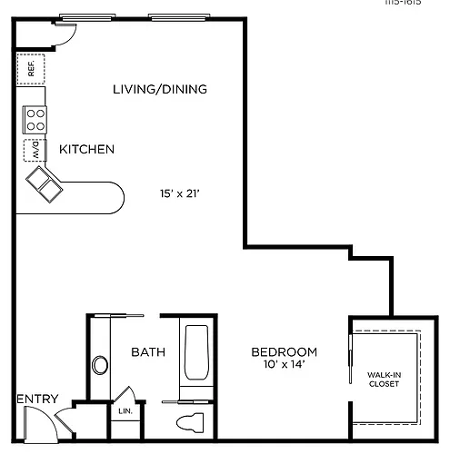 Floor plan A9 - 1X1