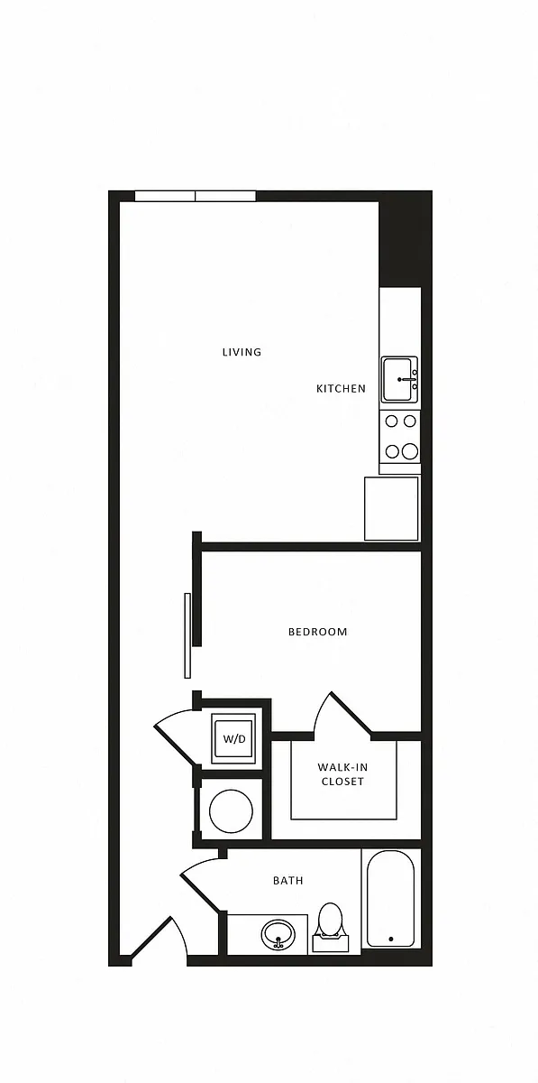 Floor plan 1 Bed/1 Bath-A05 Modern