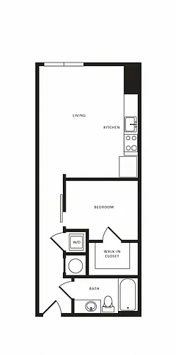 Floor plan 1 Bed/1 Bath-A05 Modern