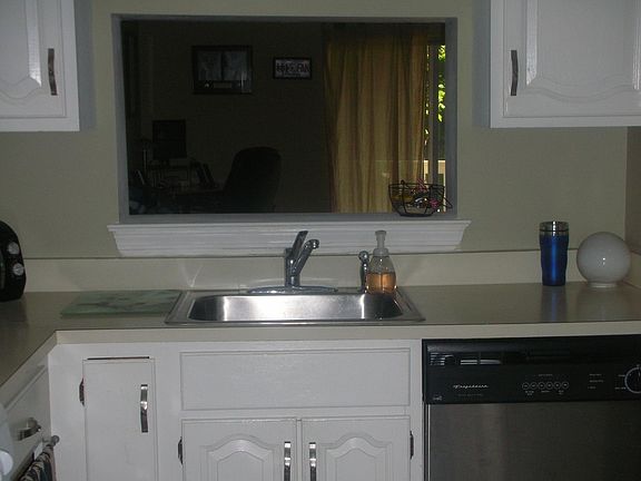 kitchen area looking into living room