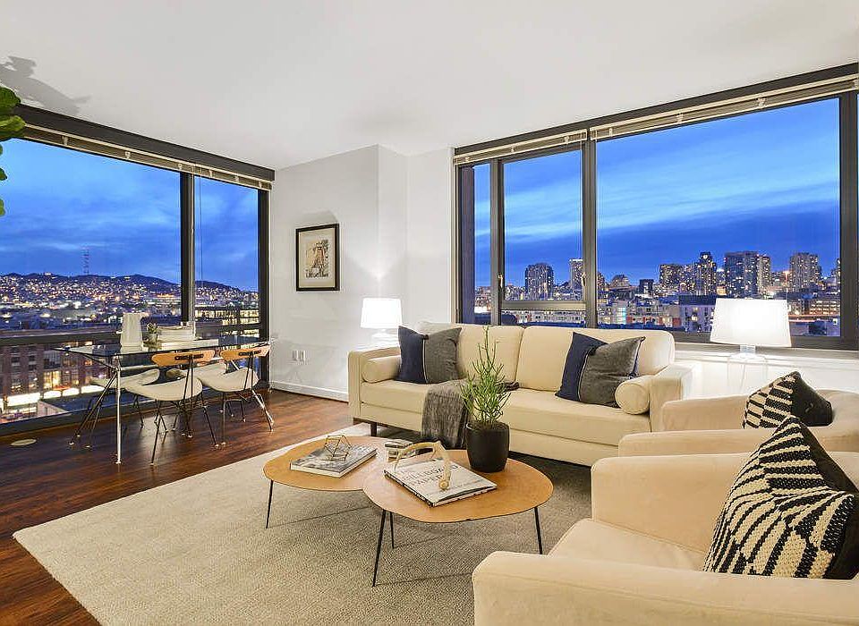 Living Room with Panoramic City View