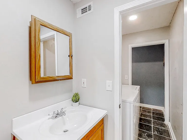 Renovated bathroom with new shower