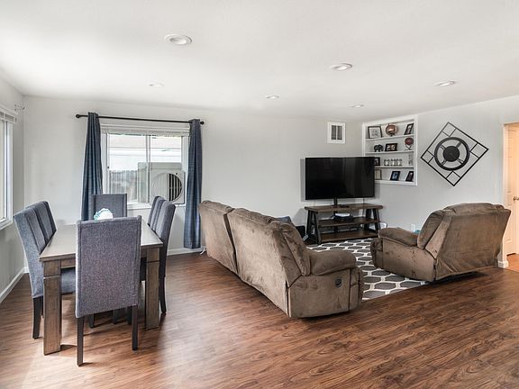 Kitchen opens to dining and living room