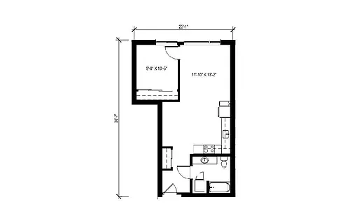Floor plan 1 Bedroom - A5