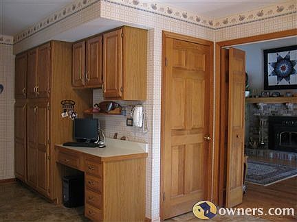 Kitchen desk and pull out pantry