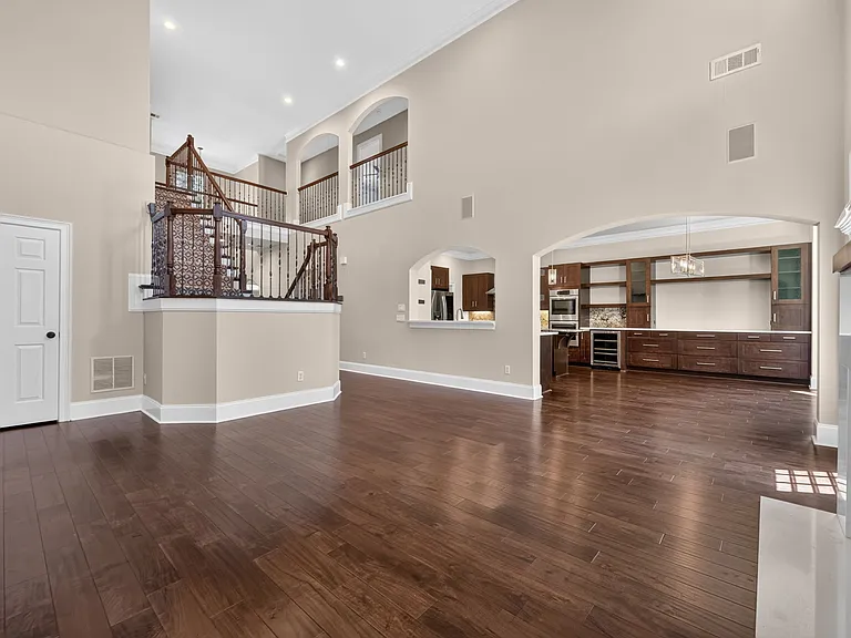 Kitchen wide open to family room