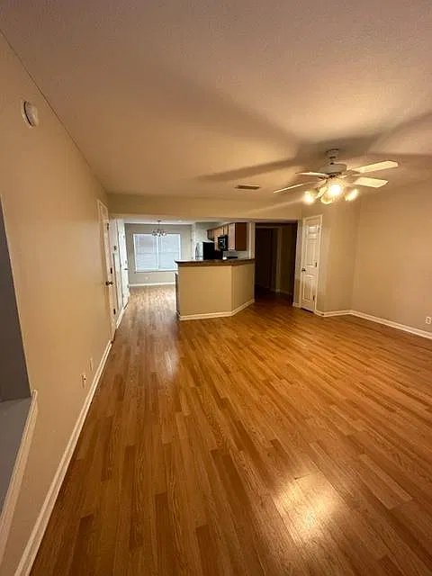 Living room, looking into kitchen