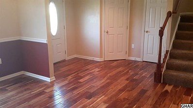 Open foyer with Brazilian Tigerwood flooring