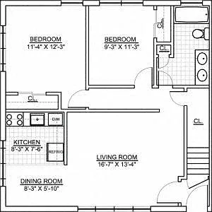 Floor plan Madison Arms- 2 Bed 1 Bath