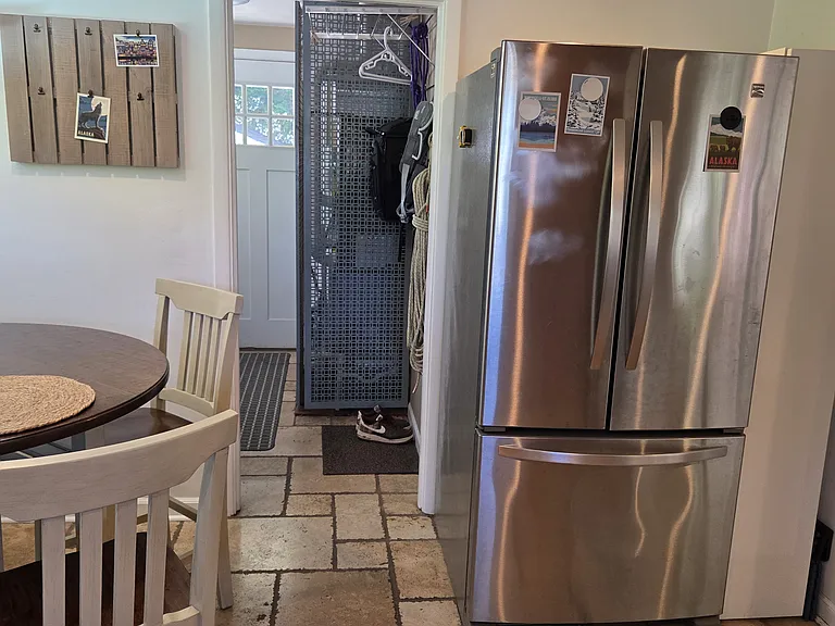 Kitchen entrance to laundry and backyard door