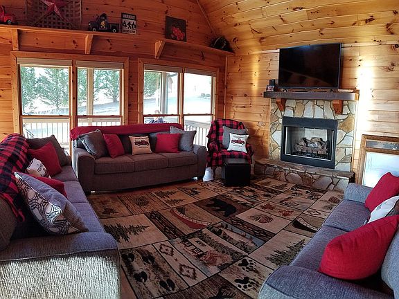 Gas fireplace and great views