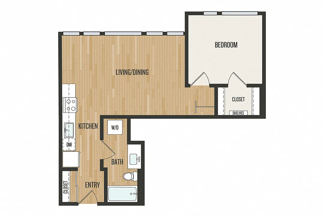 Floor plan 1 Bedroom A3